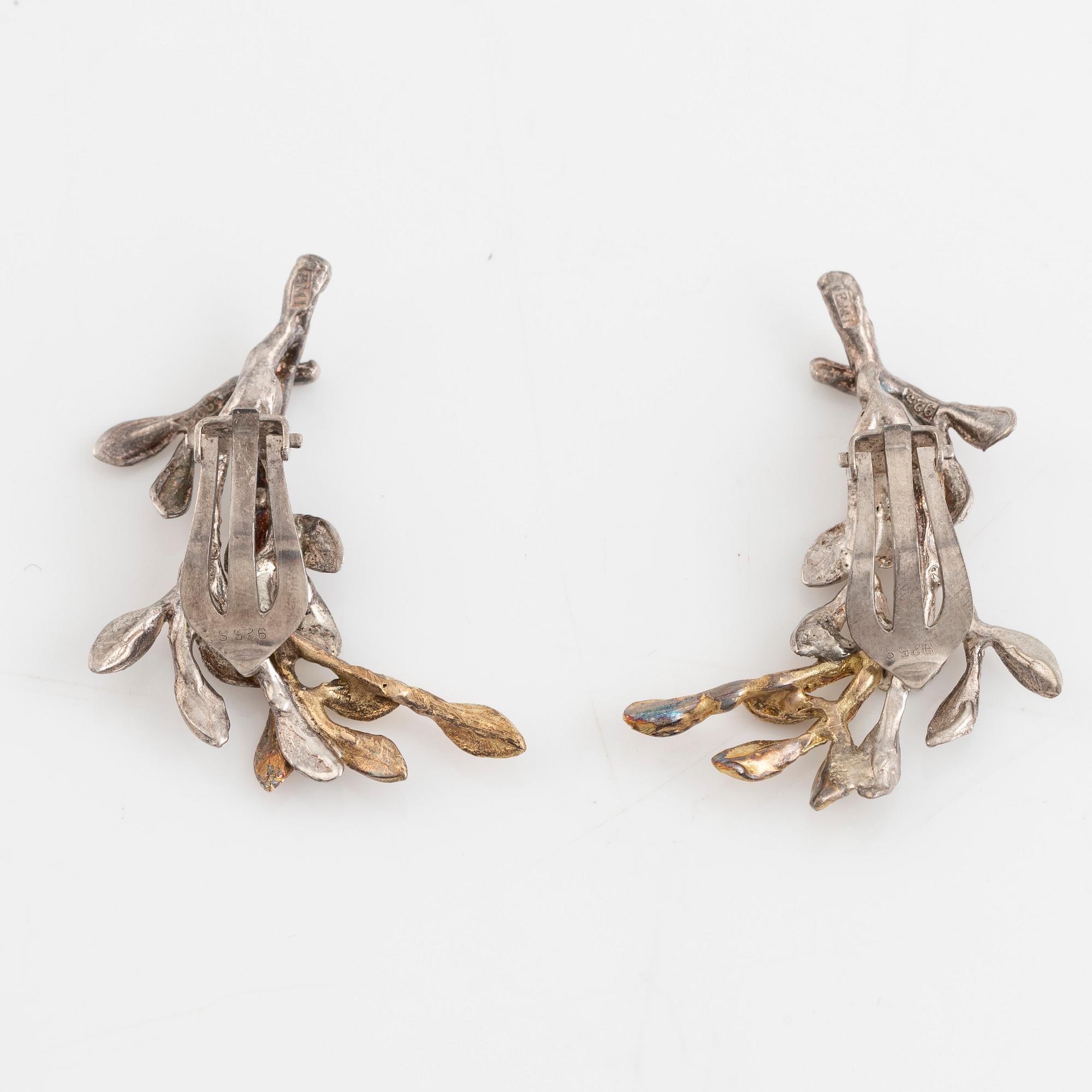Silver leaf earrings, Etsuko Minowa,
