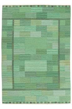 Marianne Richter, a carpet, 'Fasad, grön II', flat weave, ca 276 x 187 cm, signed AB MMF MR.