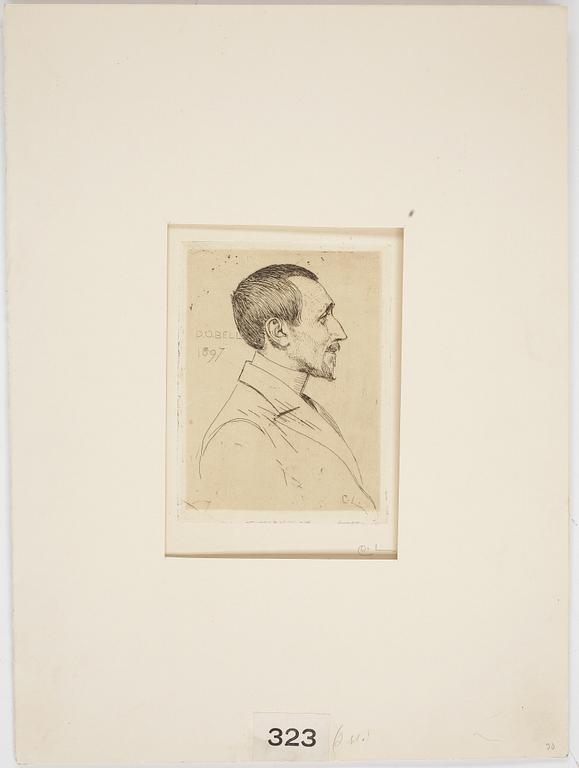CARL LARSSON, etsning, monogramsignerad, daterad i plåten 1897.