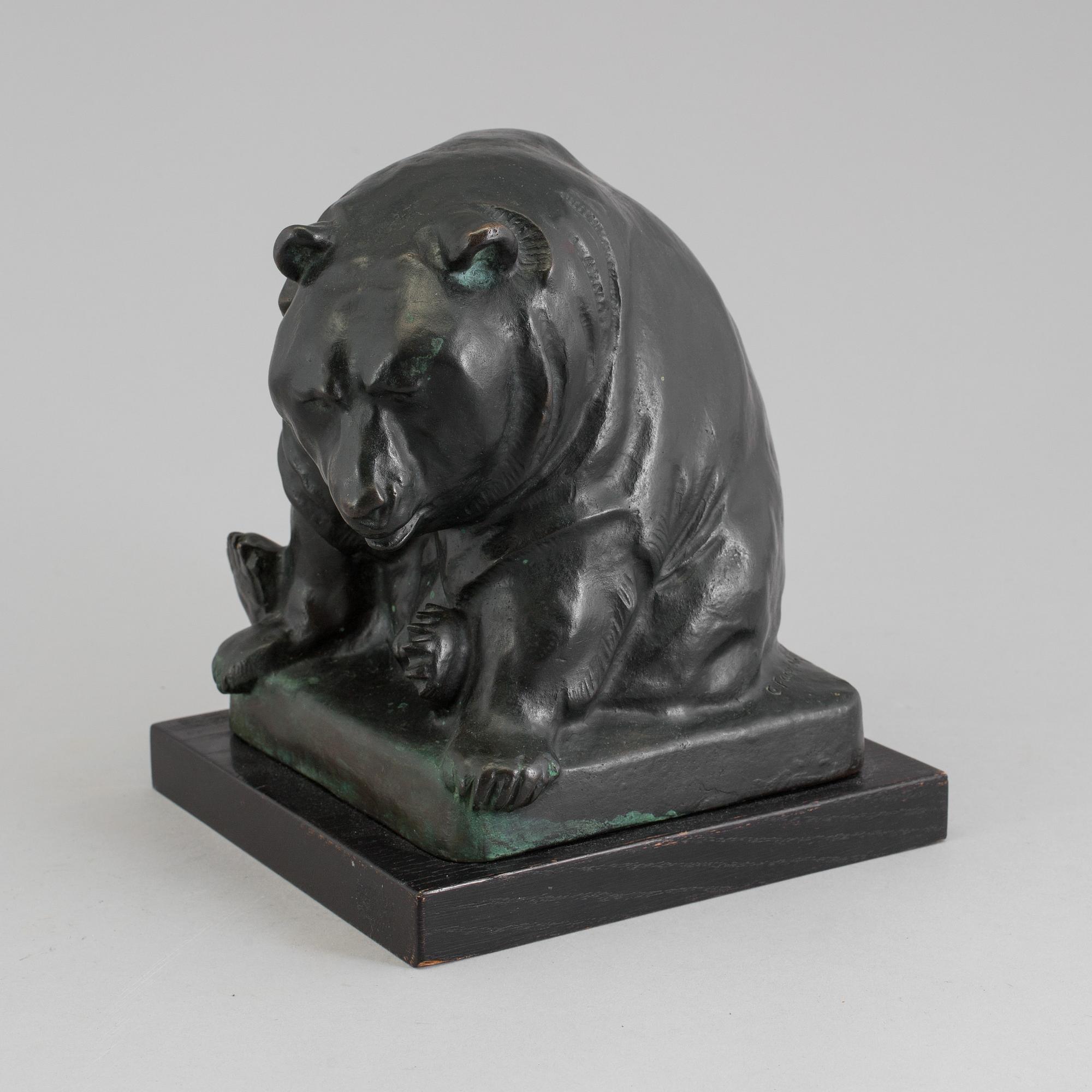 A bronze sculpture by Carl Fagerberg, signed. Herman Bergman.