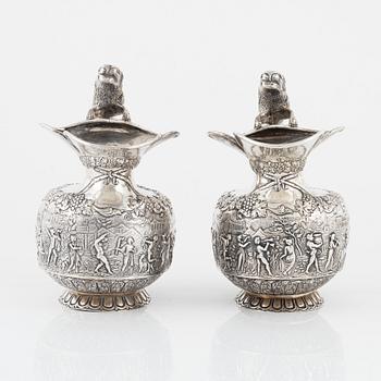 George Nathan and Ridley Hayes, a pair of silver decanters, Chester, England 1906.