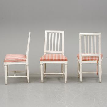 STOLAR, 3 st, gustaviansk stil, 1800-talets mitt.