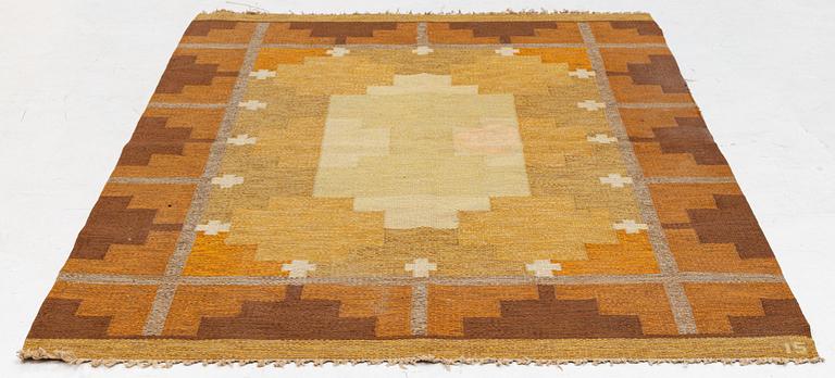 Ingegerd Silow, a flat weave rug, signed IS, c. 232 x 168 cm.