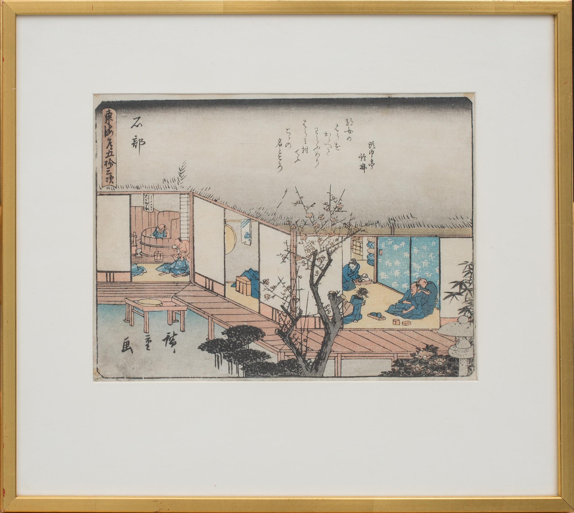 ANDO UTAGAWA HIROSHIGE, färgträsnitt, signerat i trycket, 1800-tal.