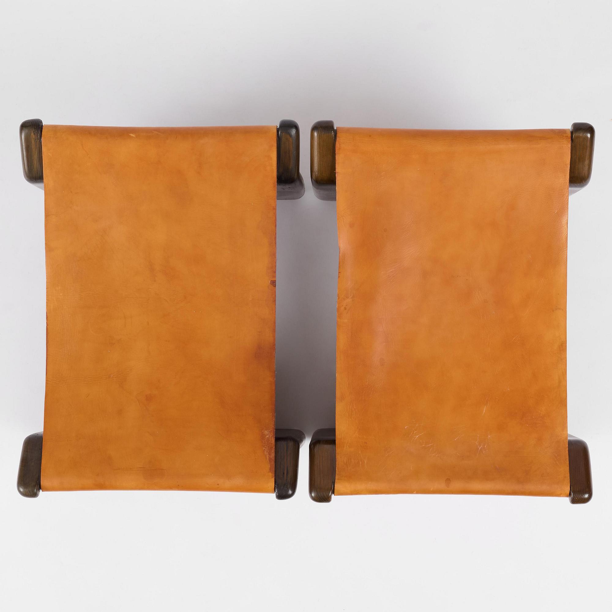 Tapio Wirkkala, a pair of stools, executed by Reino Huotari, Finland, 1981, for the Finnish Glass Museum.