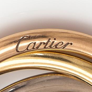 Cartier, necklace/pendant, "Trinity", 18K tricolour gold with black silk cord.