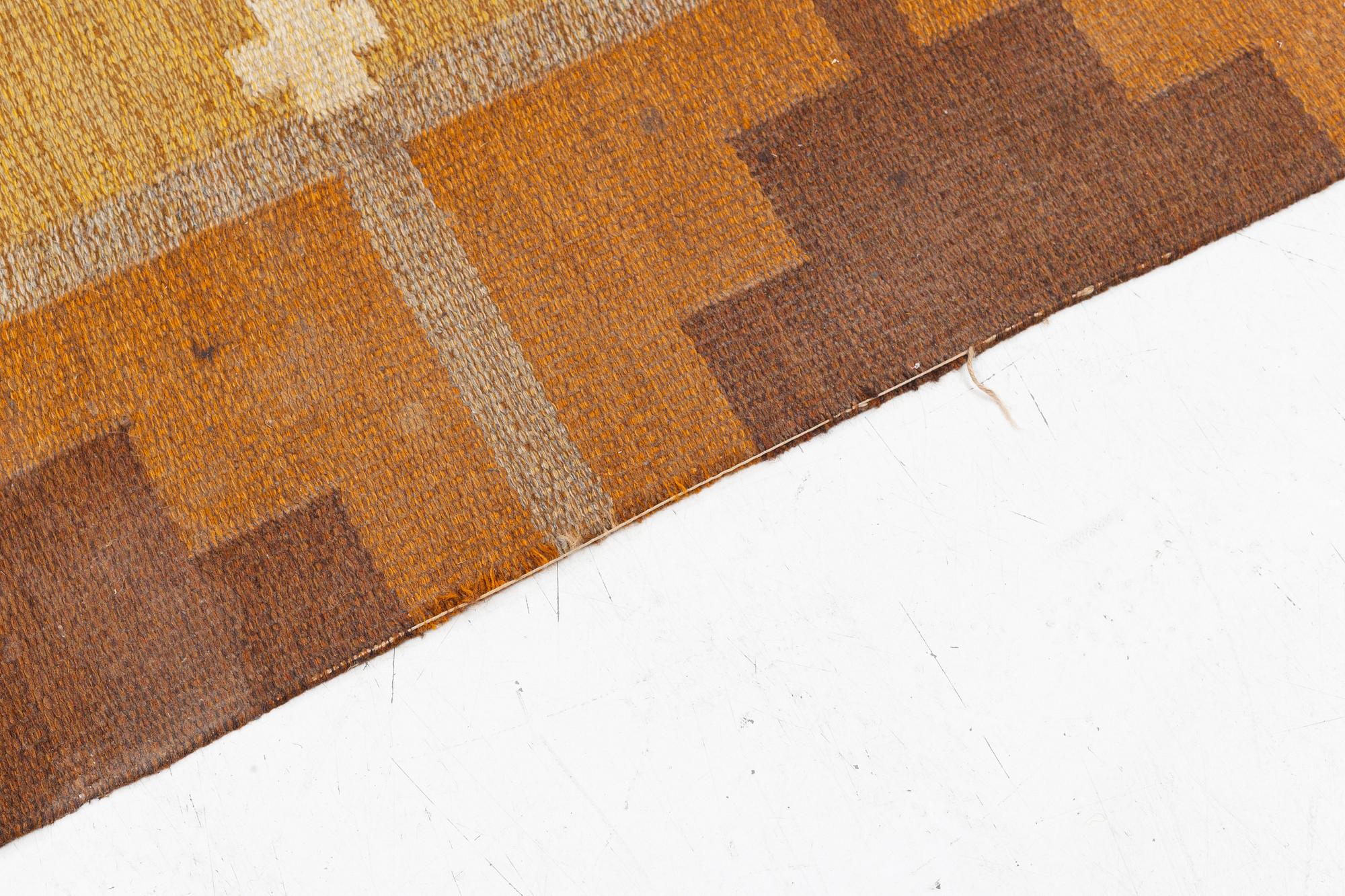 Ingegerd Silow, a flat weave rug, signed IS, c. 232 x 168 cm.