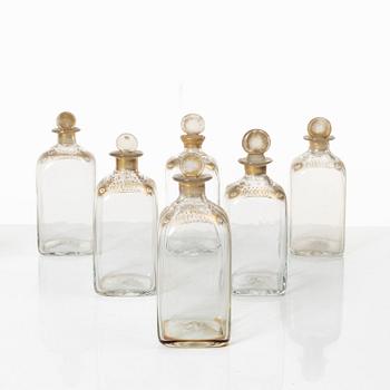 A box with bottles, late Gustavian, circa 1800.