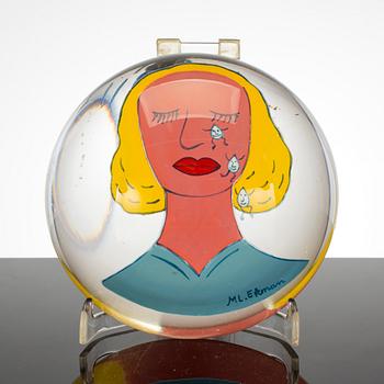 MARIE-LOUISE EKMAN, glass paperweight signed M.L.E and numbered 1/100.