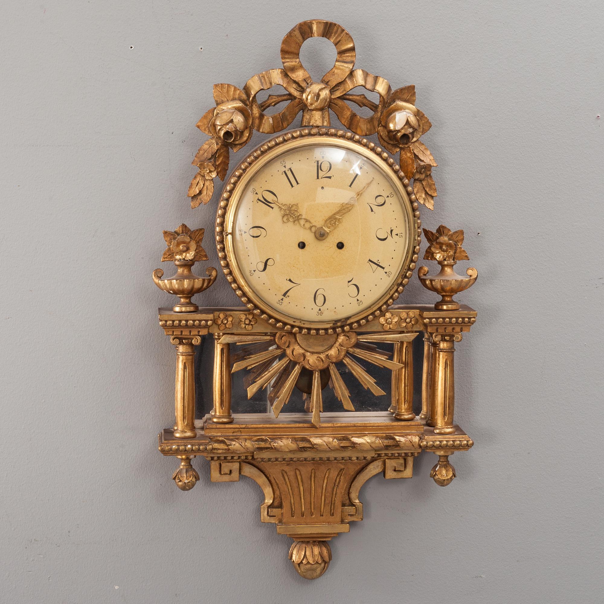 VÄGGUR, gustaviansk stil, omkring 1900-talets mitt.