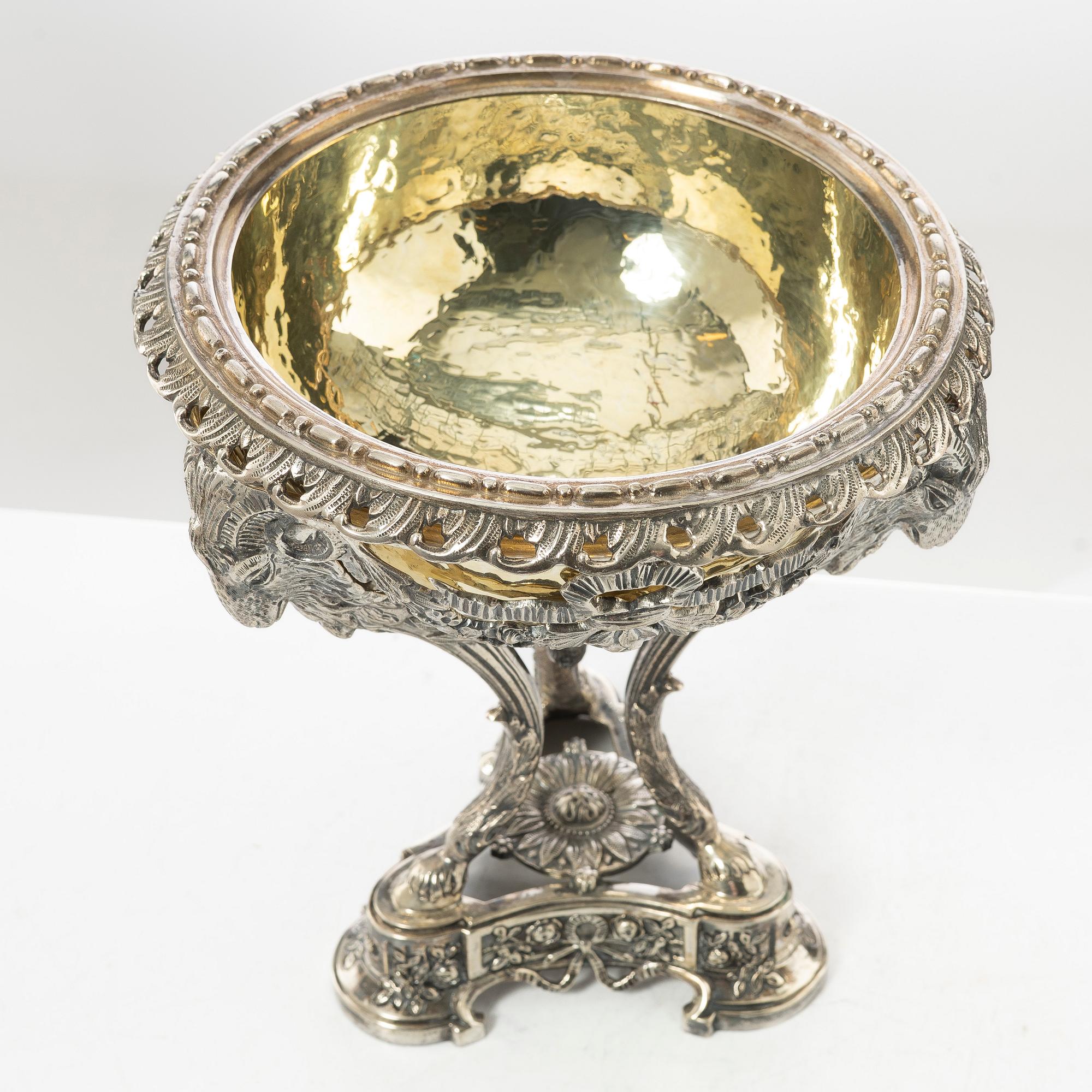 Praktskål, silver, empirestil, 1900-tal.