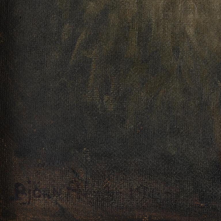 Björn Ahlgrensson, "Studie vid lampsken" ("Study by Lamplight"), Self-Portrait.