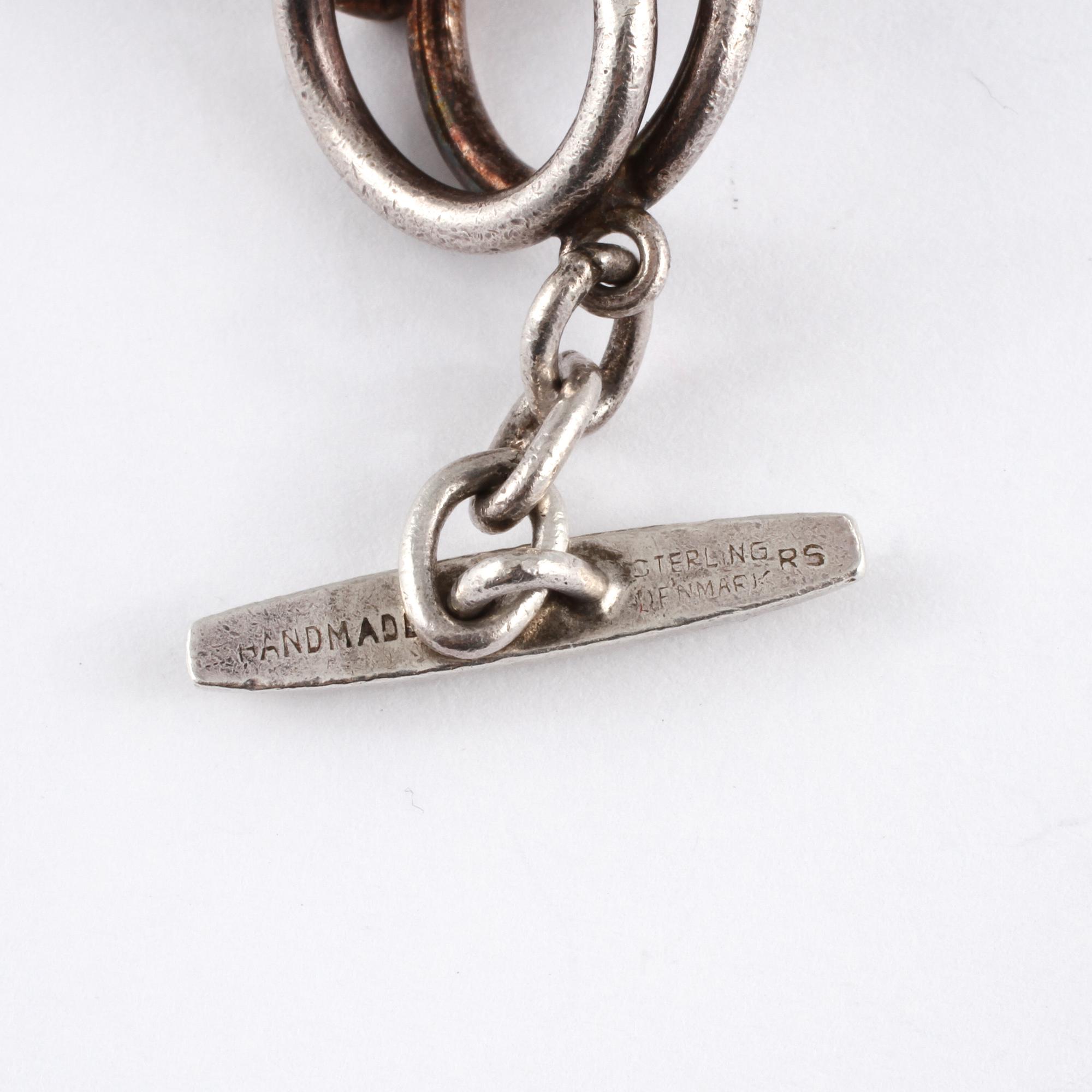 ARMLÄNK, sterlingsilver, Danmark, 1900-talets andra hälft. Vikt 73 g.