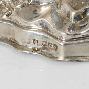 Johan Olof Östlund, ljusstakar, 4 st, silver, nyrokoko, Gävle 1848-1956.