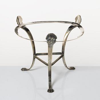 Empire, Kastrull med lock och benställning, pläter, Jacob Lenholm (mästare i Stockholm 1827-40).