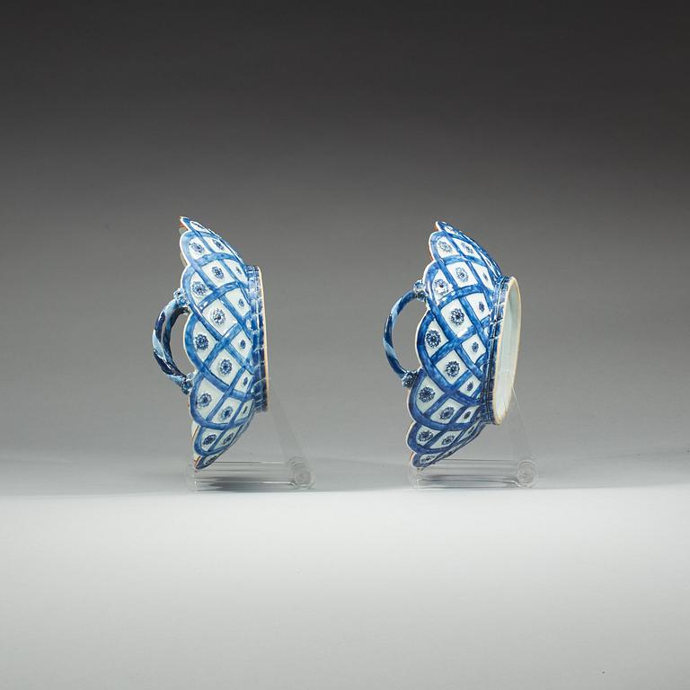 A pair of blue and white baskets, Qing dynasty, Qianlong (1736-95).