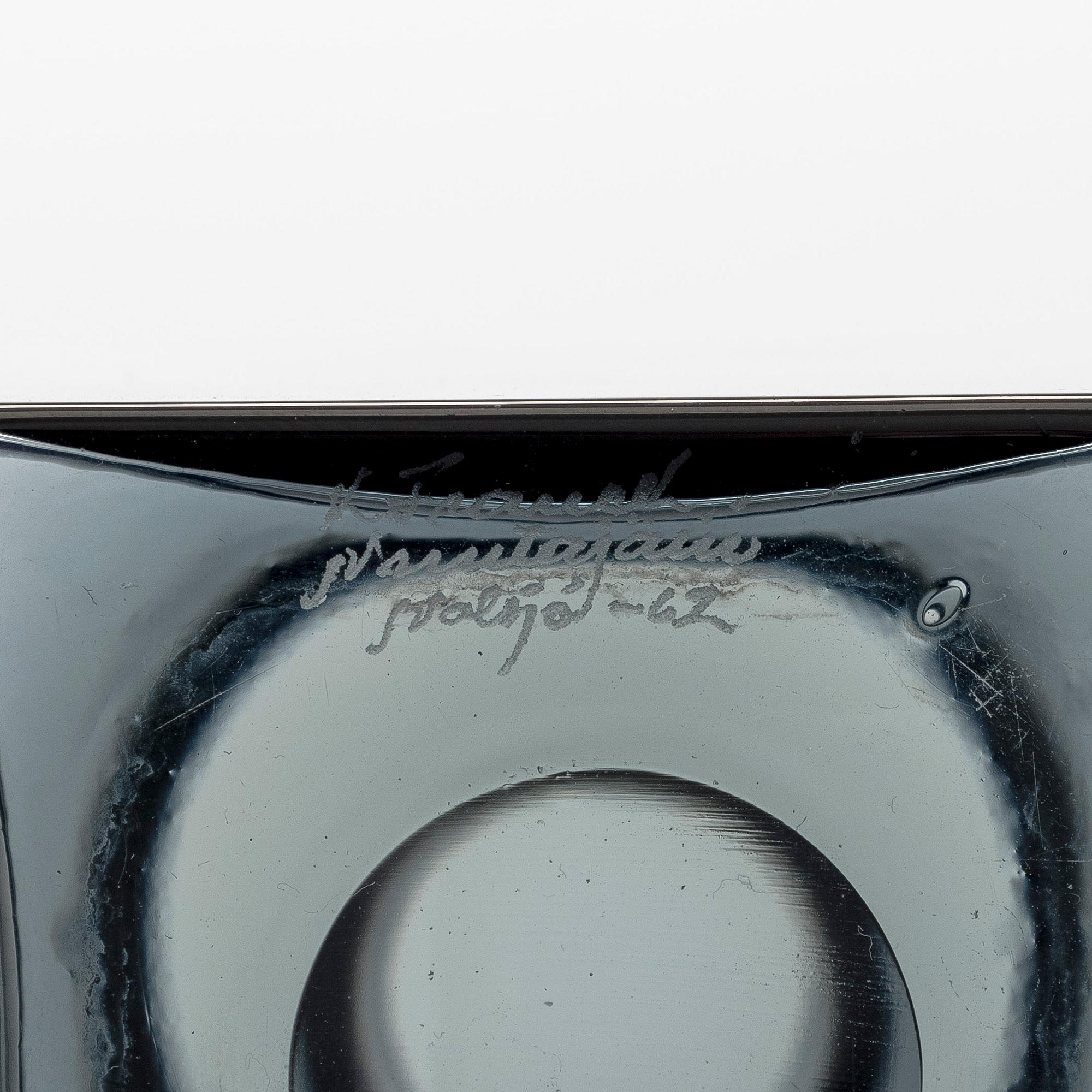 Kaj Franck, flaska, KF254, signerad K. Franck Nuutajärvi -62.