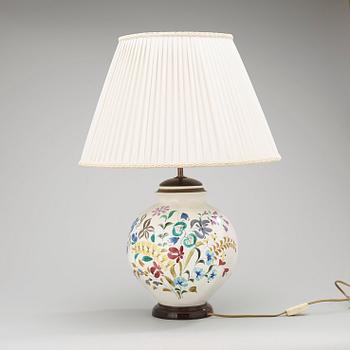 A Stig Lindberg faience table lamp, Gustavsberg Studio 1940's.