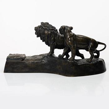 Desk set, 4 pieces, bronze, Austria circa 1900.