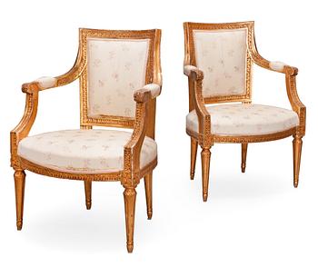 269. A PAIR OF ARMCHAIRS.
