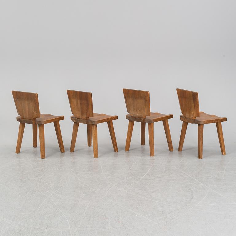 Four pine chairs, mid 20th century.