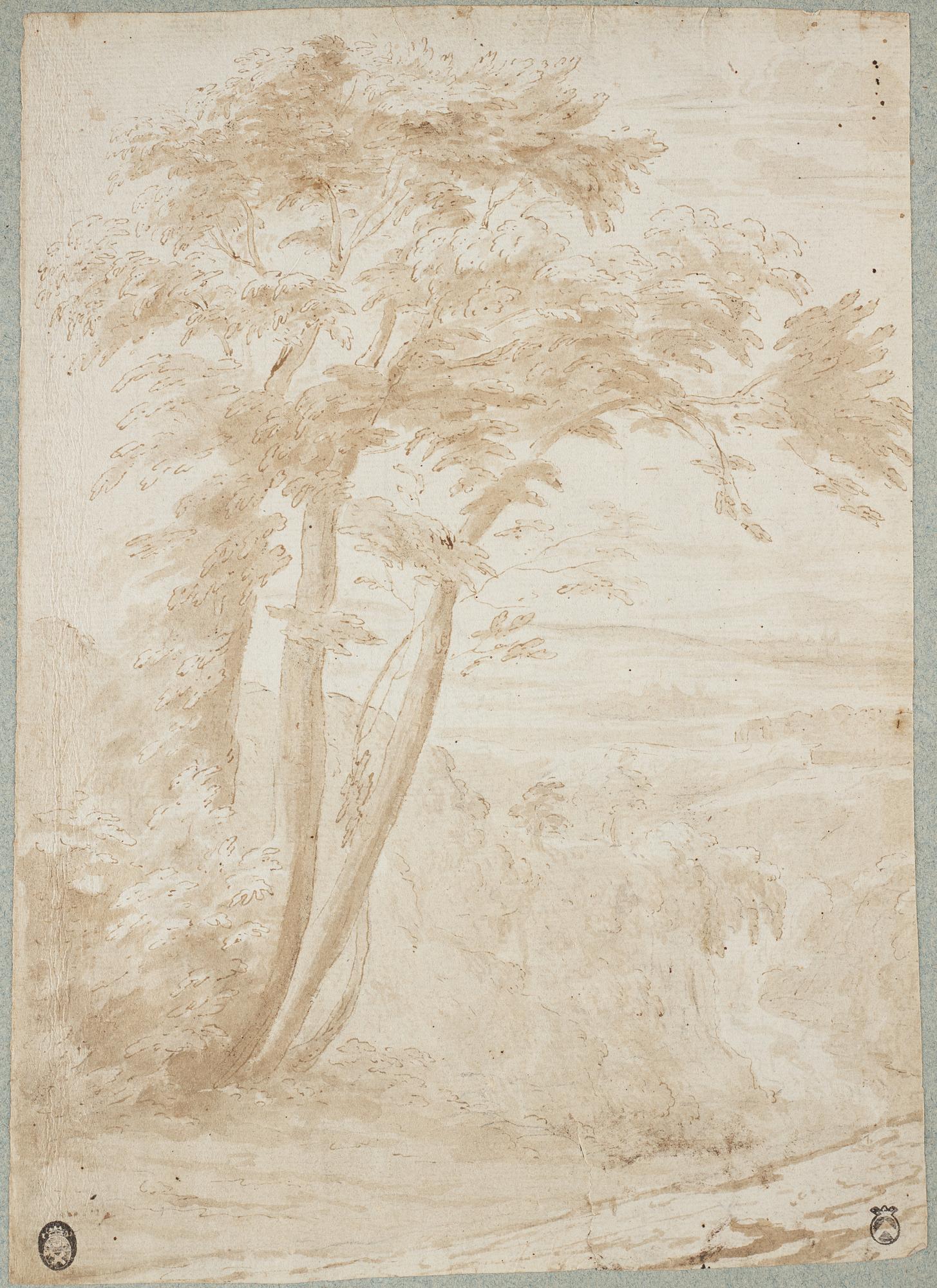 JAN FRANS VAN BLOEMEN, circle of. Unsigned. Ink wash, image: 25.5 x 17.5 cm.