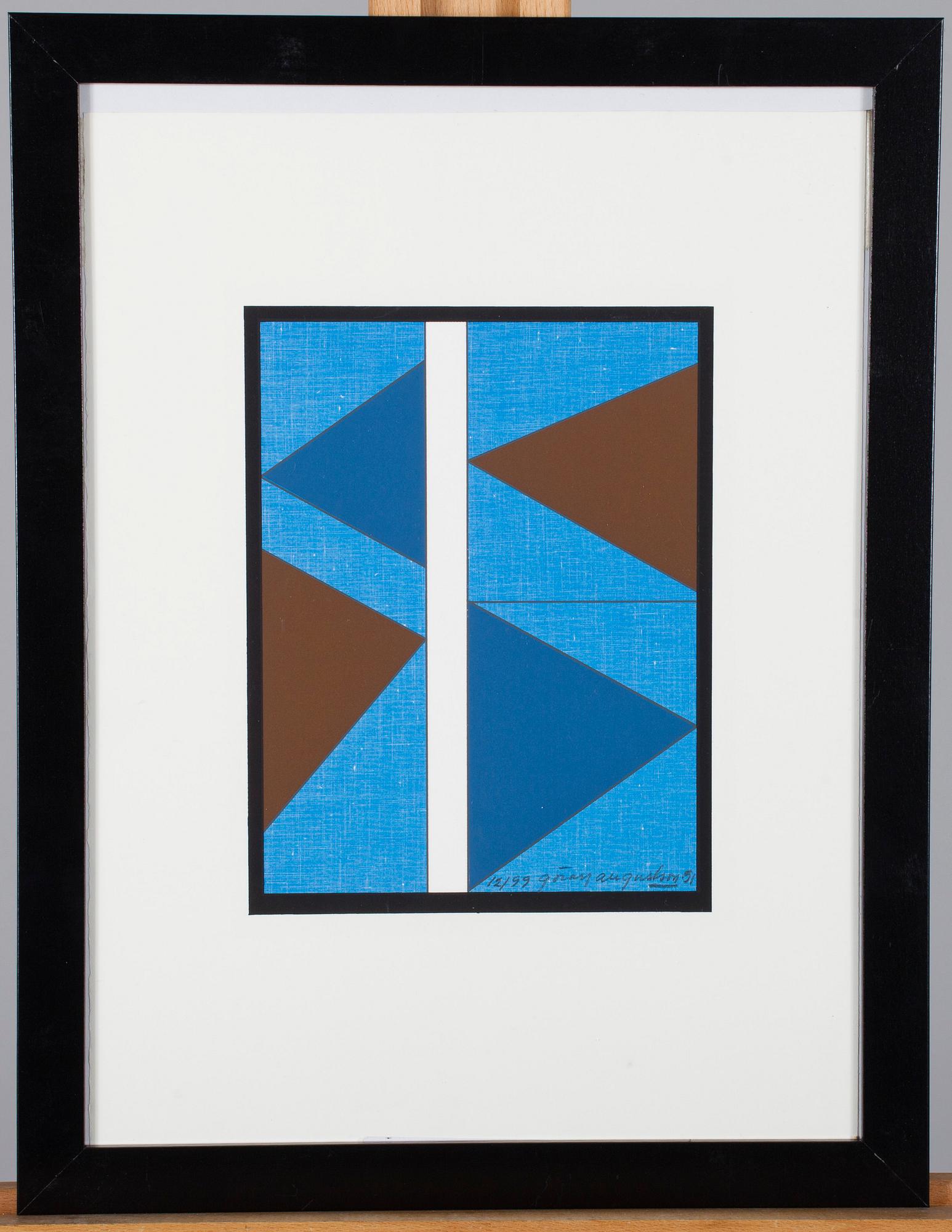 GÖRAN AUGUSTSON, serigrafi, signerad och daterad -91, numrerad 12/99.