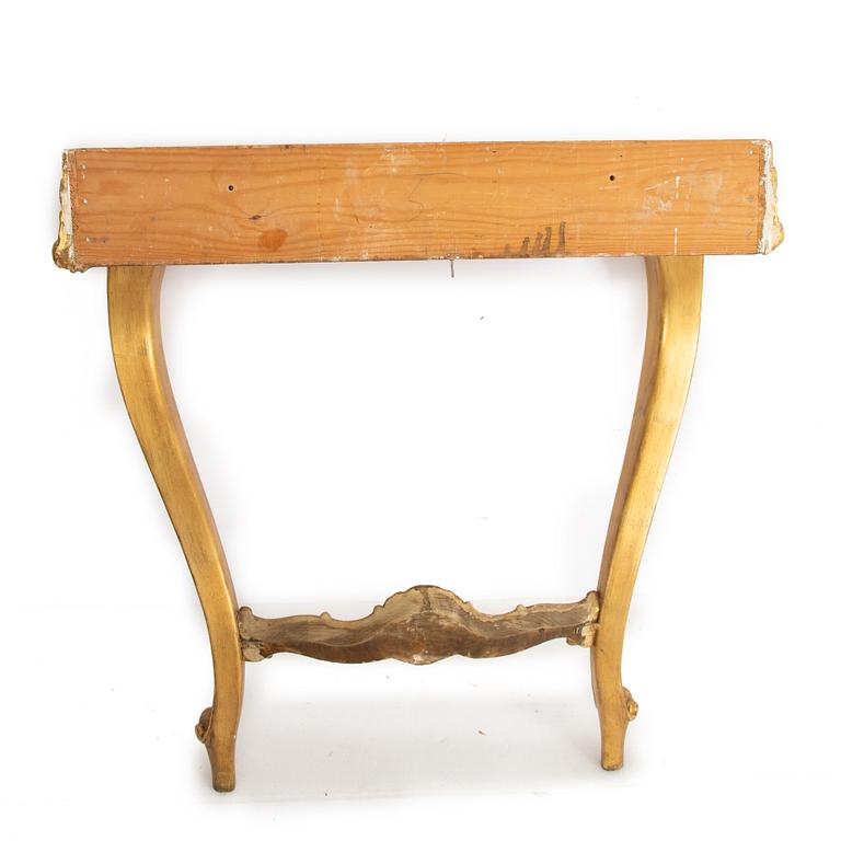 Spegel med konsolbord, rokokostil, 1900-talets första hälft.