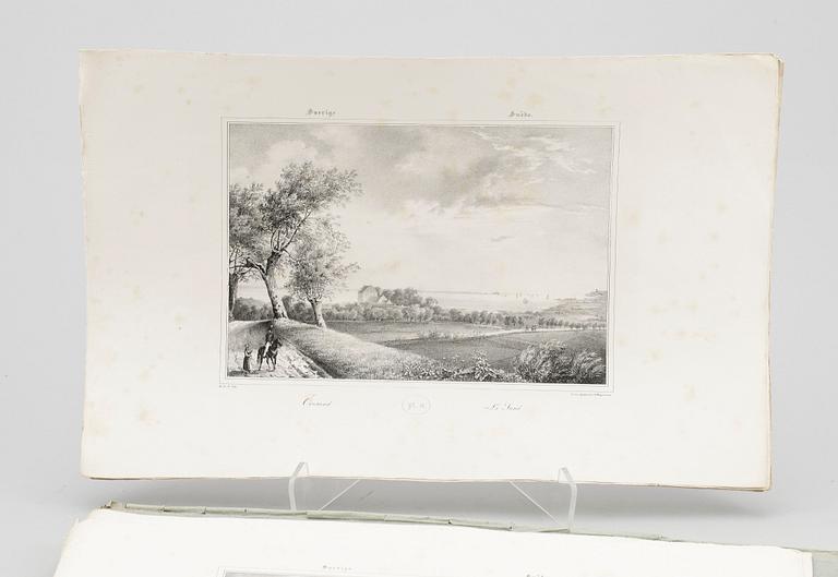TECKNINGAR, 10 st, "Lithografierade och Utgifne av M.G. Anckarsvärd", 1830-37.