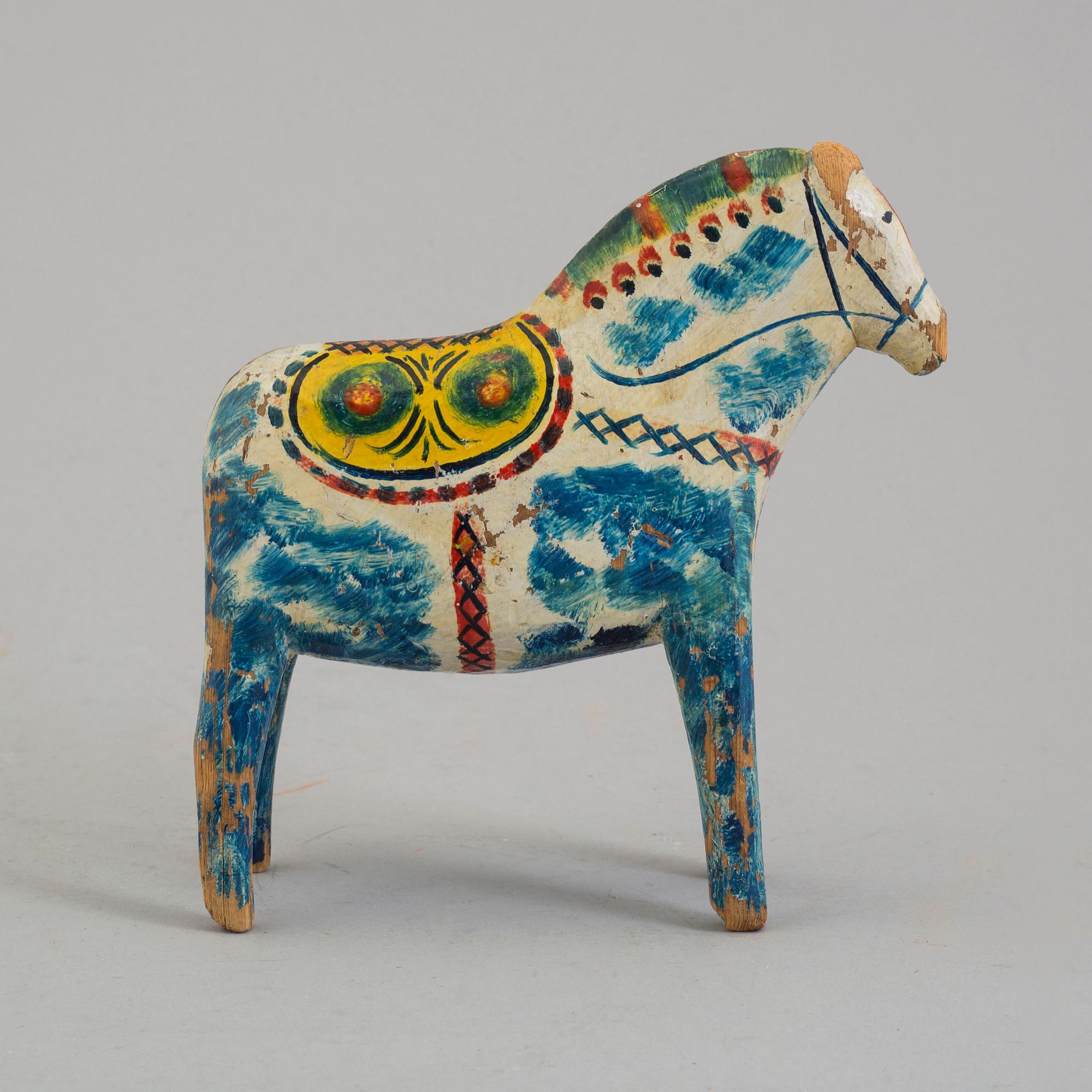 A painted pine Dala Horse, first half of the 20th Century.