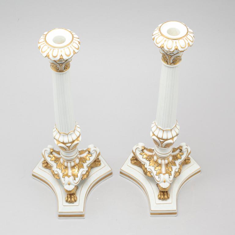 A pair of mid 20th century porcelain candlesticks from Rosenthal.