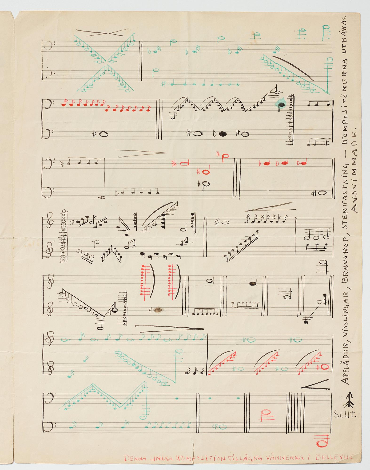 Gösta Adrian-Nilsson, Portfolio with three scores,  "Dialog mellan piano och cello", opus 2, "Sång och piano", opus 3.