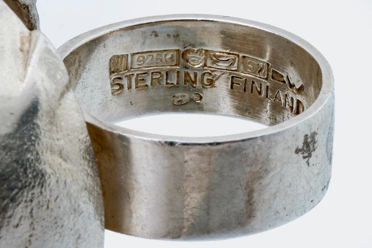 LAPPONIA ring silver"Ikaros" design Björn Weckström, Finland 1971.