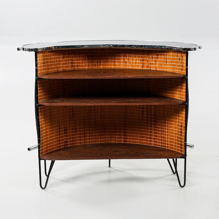 BARDISK samt BARSTOLAR, 3 st, 1950/60-tal.