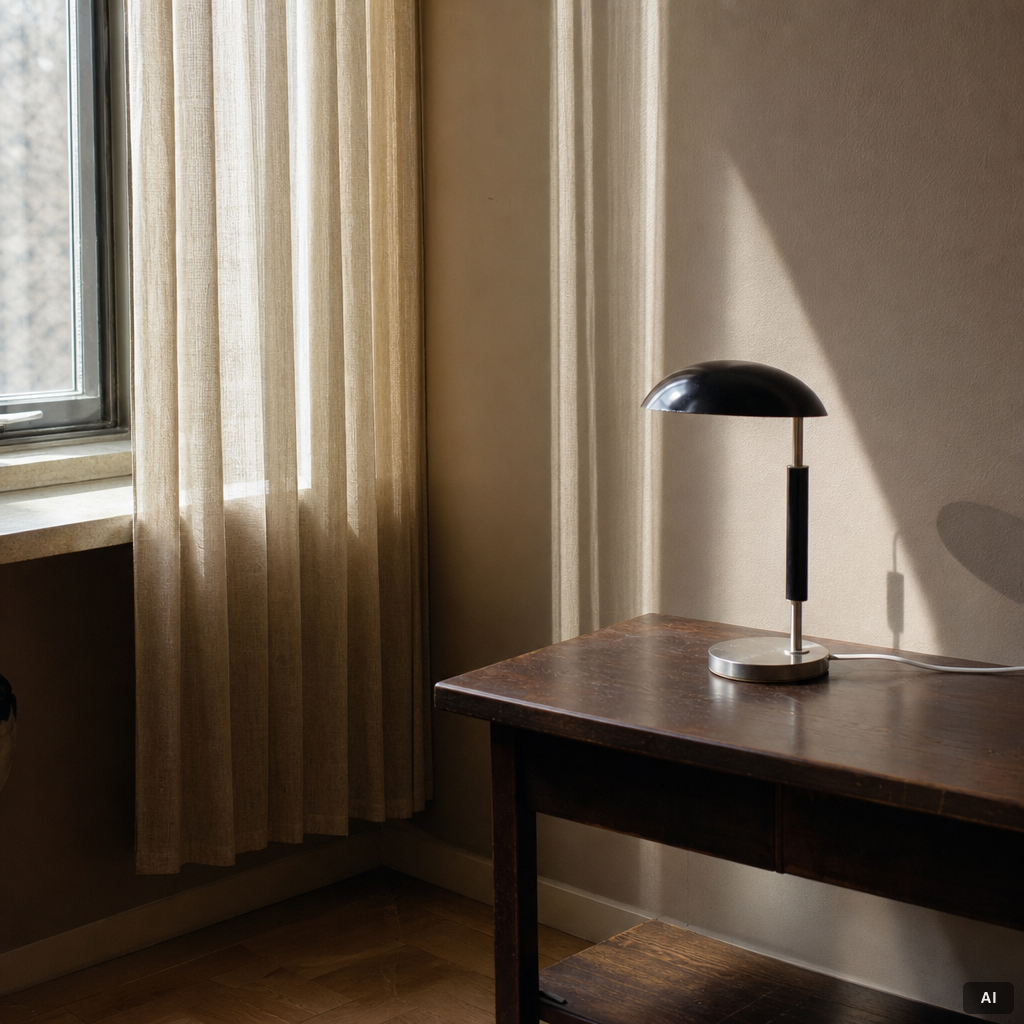 Harald Notini, bordslampa, modell 15091 A, Arvid Böhlmarks Lampfabrik, Stockholm, 1930-tal.