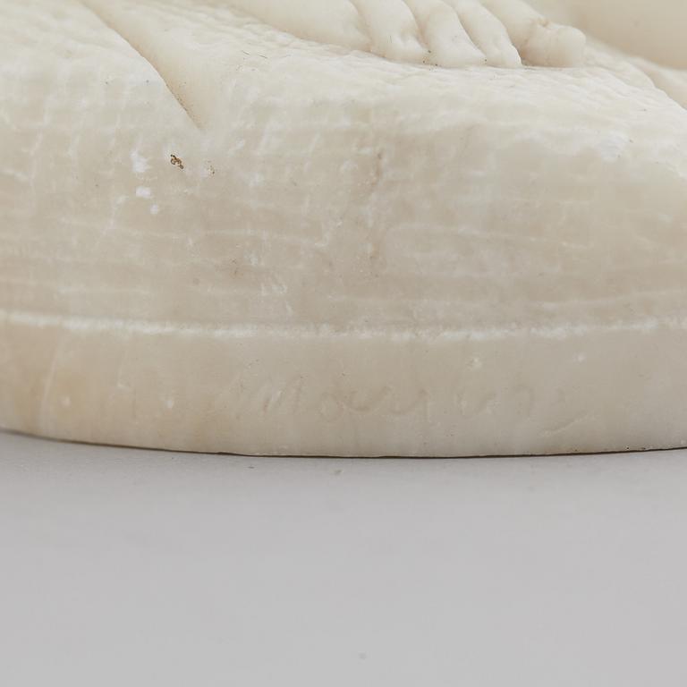 ÉTIENNE MAURICE FALCONET, after. An Italian alabaster sculpture, unclear signature.