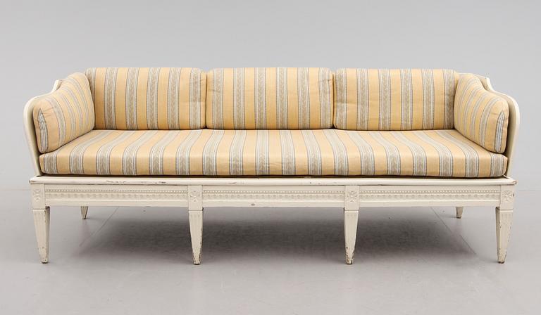TRÅGSOFFA, sengustaviansk, 1700-/1800-tal.