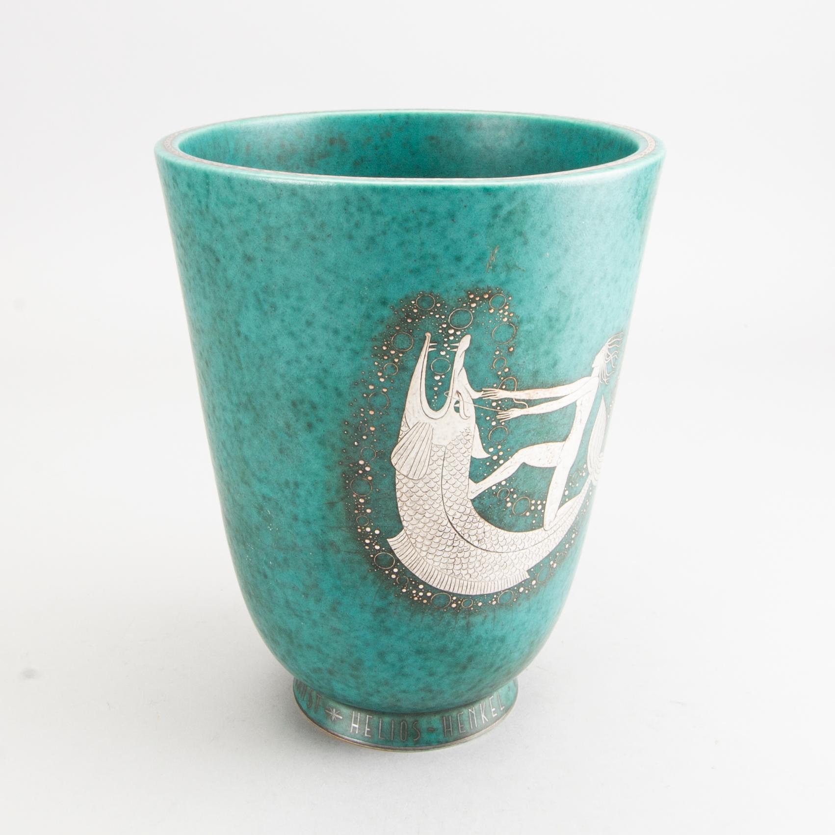 WILHELM KÅGE, vase, stoneware "Argenta" Gustavsberg.