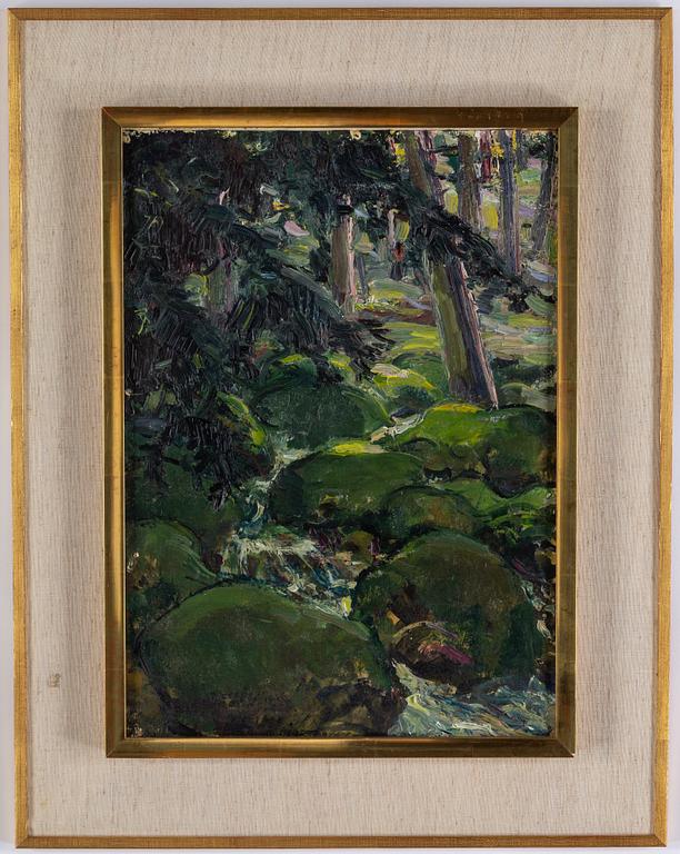 OLLE HJORTZBERG, oil on paper-panepl, signed and dated 1931, 1946.