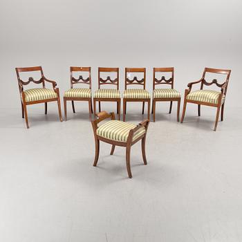 MÖBELGRUPP, 7 delar, Karl Johan, 1800-talets första hälft.