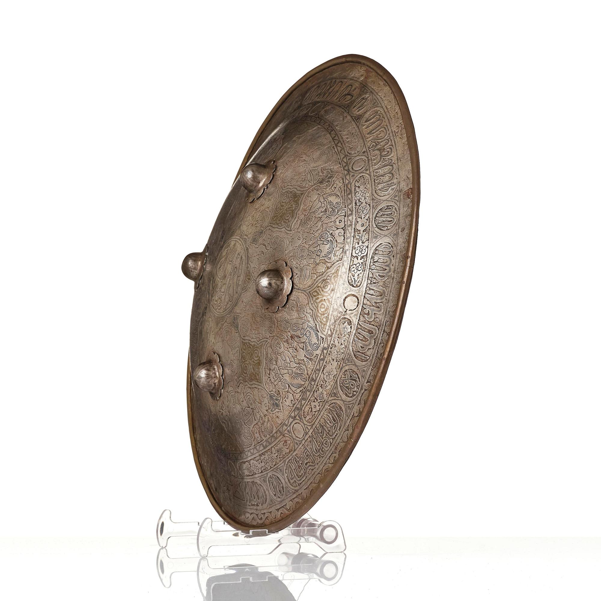 Dhal separ (Sköld), stål, Iran, Qajardynastin, omkring år 1800.