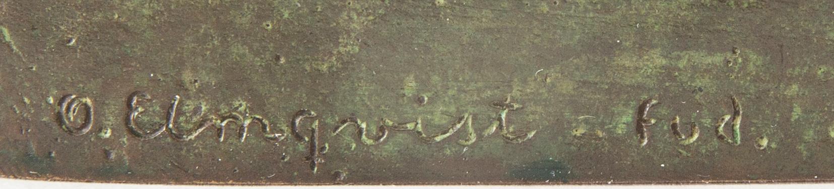 Hugo Elmqvist, skulptur brons signerad.