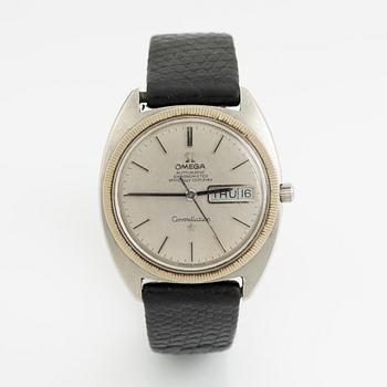 Omega, Constellation, "C", "Linen Dial", wristwatch, 35 mm.