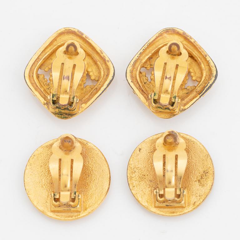 Chanel two pair clip earrings.