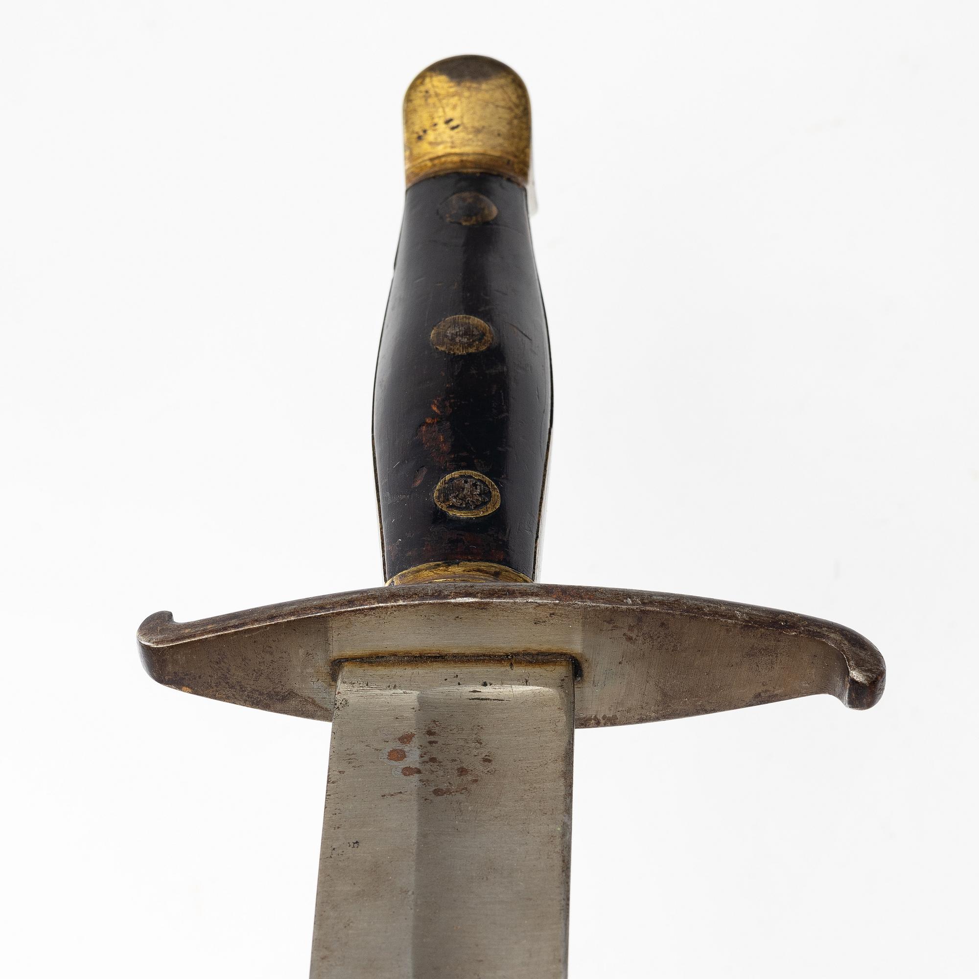 A Swedish cutlass 1810 pattern, with scabbard.