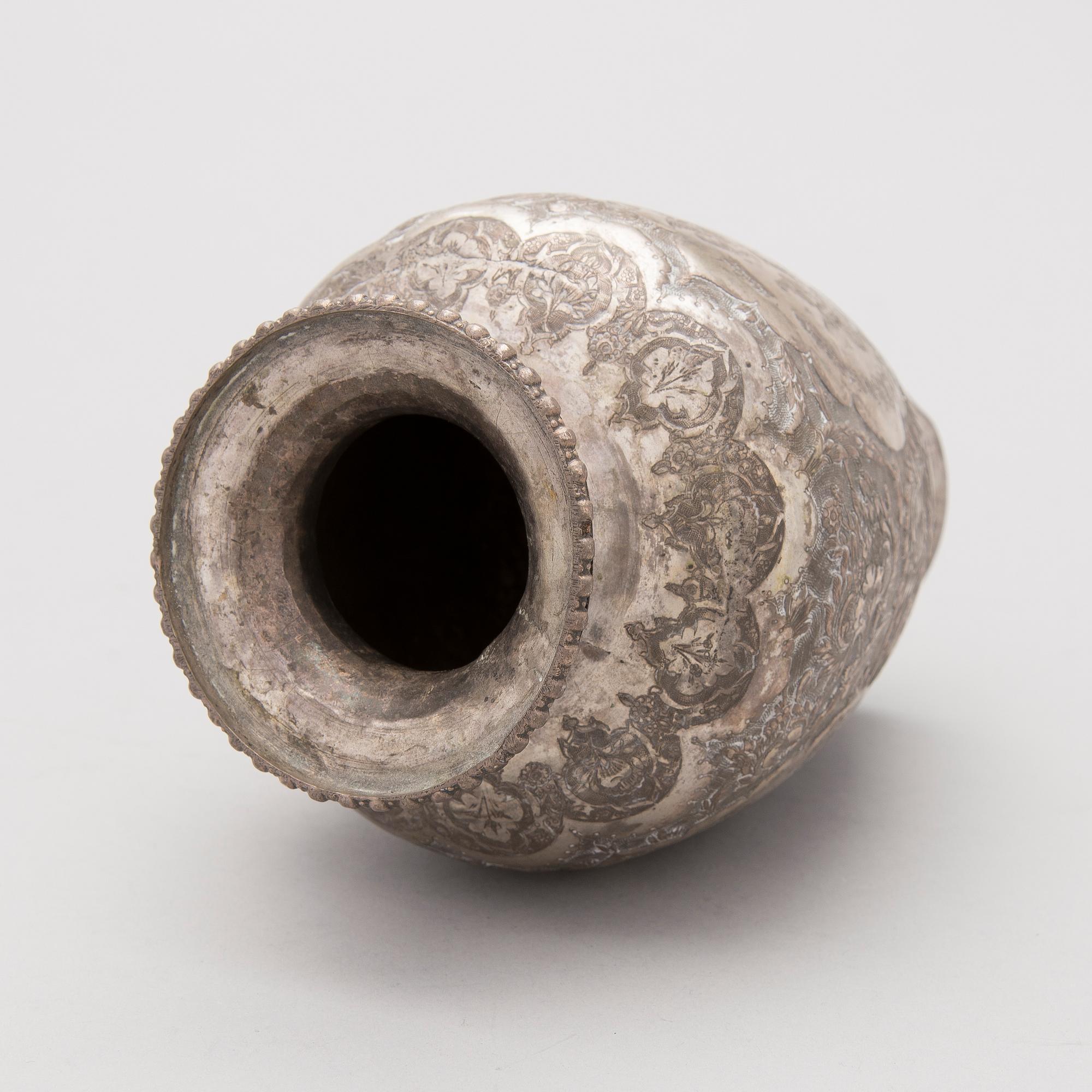 A Persian silver vase, around mid-20th Century.