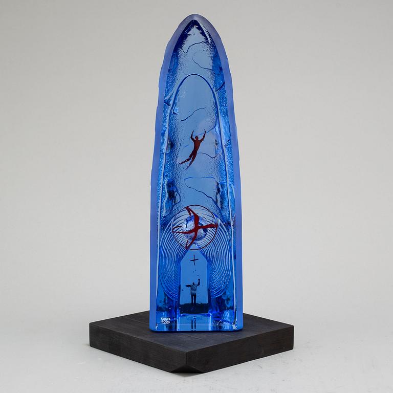 BERTIL VALLIEN, skulptur, "The sky is the limit", glas, Kosta Boda, signerad B. Vallien.