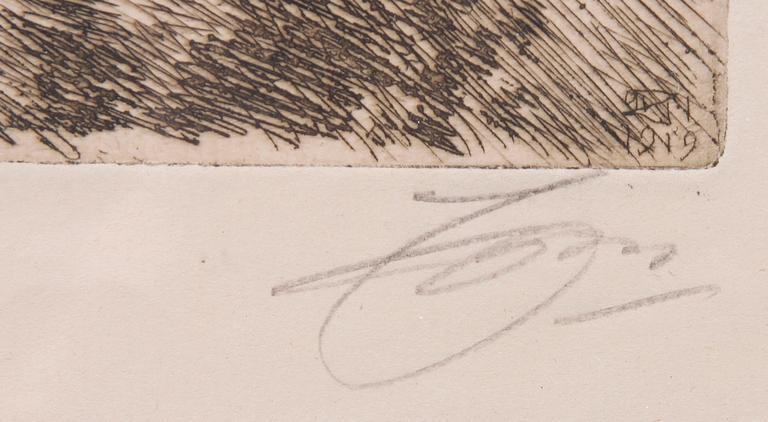 ANDERS ZORN, etsning, sign i blyerts.