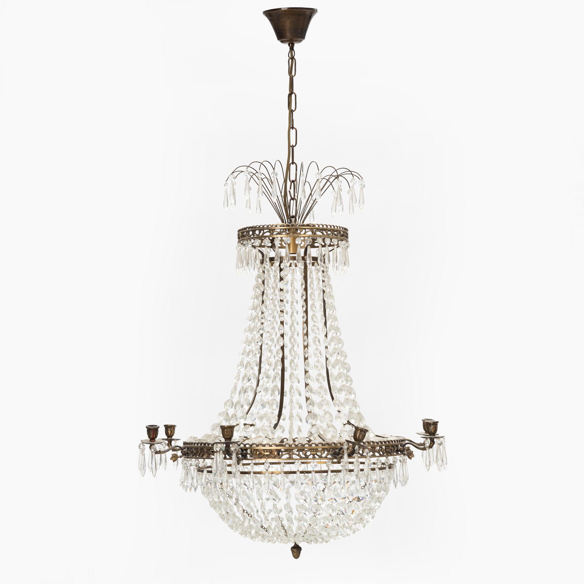An Empire style chendelier, mid/secnd half of the 20th century.