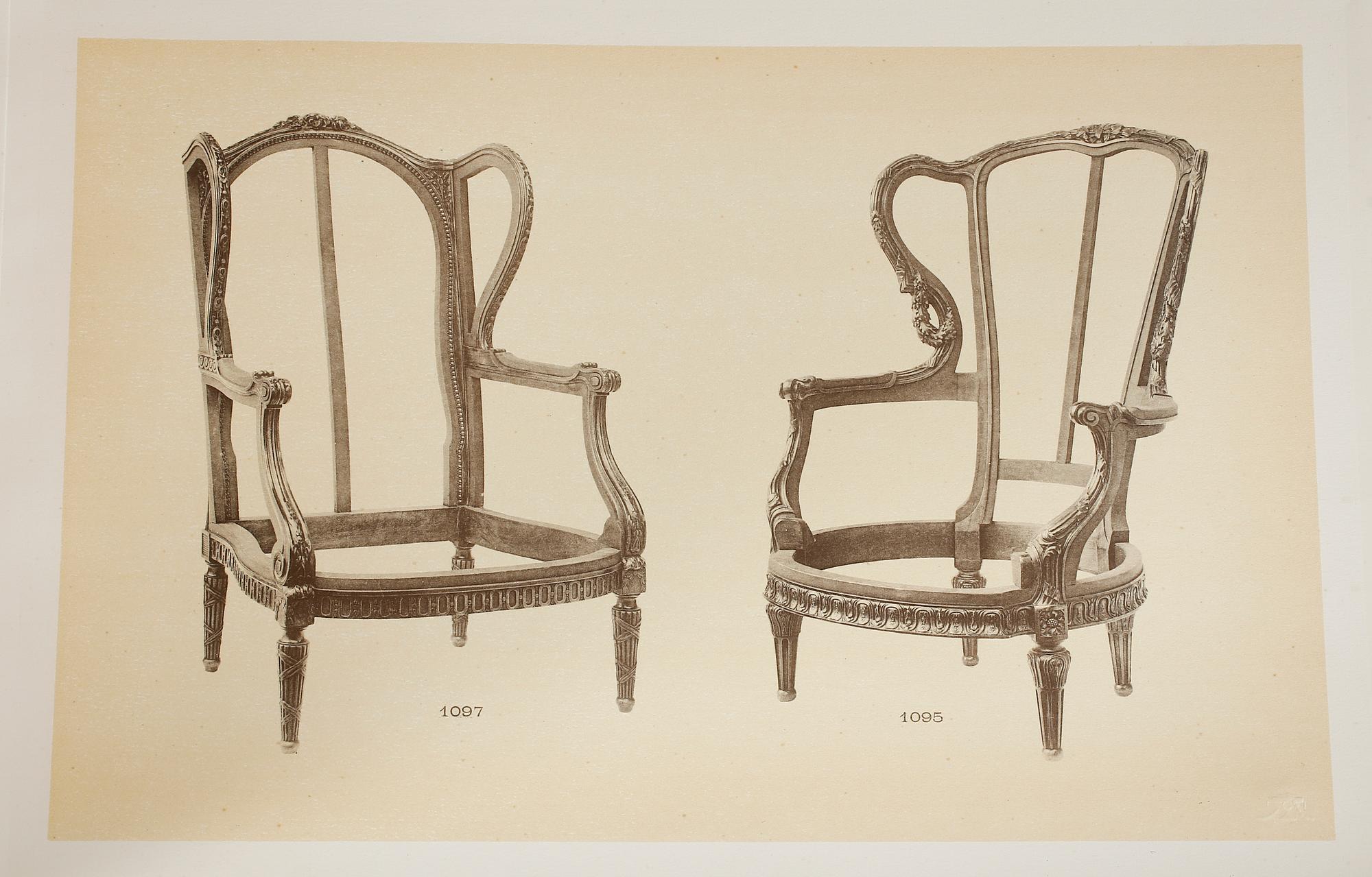 MÖBELKATALOG,  ca 70 planscher. 1800-talets slut.